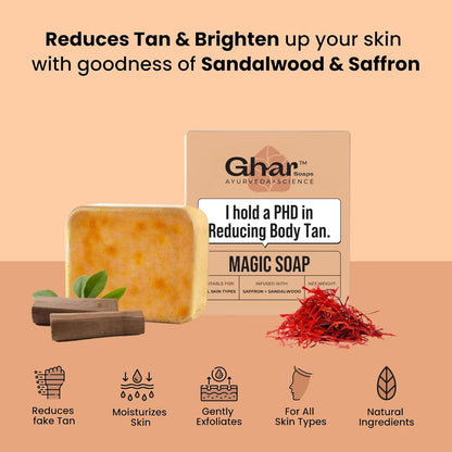 Sandalwood & Saffron Glow Soap™ – Handmade Brightening Bath Bar (100g x 2)