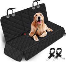 Premium Black Dog Car Seat Cover - Waterproof, Non-Slip, Universal Fit for Trucks, SUVs, and Cars with Adjustable Seat Straps and Safety Belts