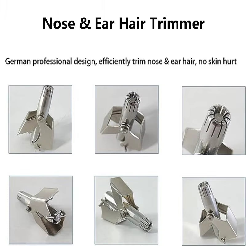 Premium Portable Stainless Steel Nose Hair Trimmer for Men - Efficient, Washable Manual Grooming Tool