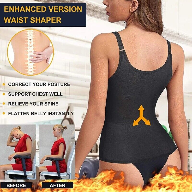 Women's Slimming Waist Trainer Shapewear Vest with Belly Control - Sports Top