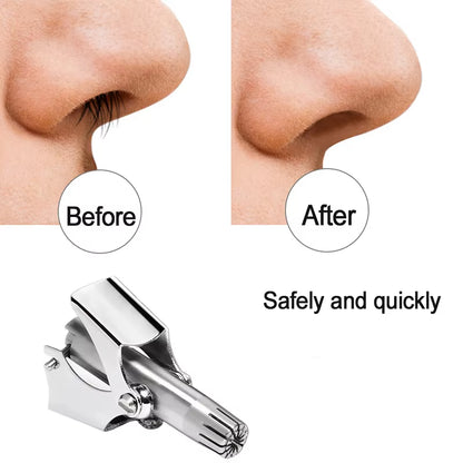 Premium Portable Stainless Steel Nose Hair Trimmer for Men - Efficient, Washable Manual Grooming Tool